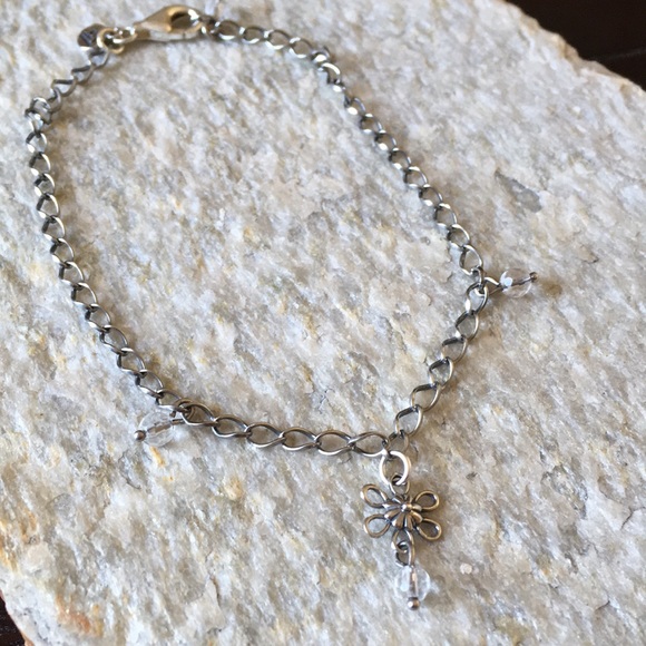 Silpada Jewelry Silpada Sterling Silver Crystal Flower Anklet
